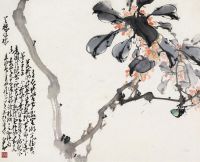 赵少昂 1951年作 花卉草虫 镜框
