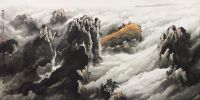庞泰嵩 1989年作 黄山云海 镜框