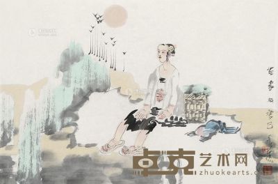 刘永杰 癸巳（2013年）作 人物 镜片 49×70cm