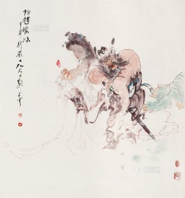 褚大雄 甲申（2004年）作 钟馗嫁妹 镜片