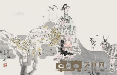 刘永杰 癸巳（2013年）作 人物 镜片 54×70cm