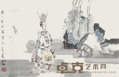 刘永杰 癸巳（2013年）作 人物 镜片 55×70cm