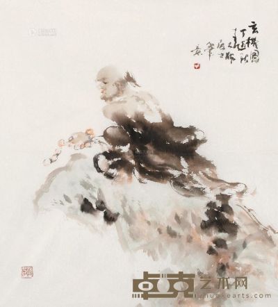 褚大雄 丁丑（1997年）作 玄机图 镜片 68×68cm
