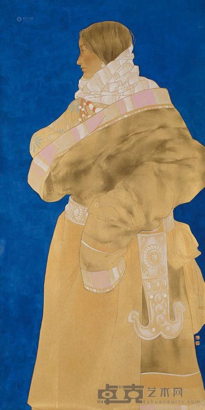 罗寒蕾 藏族女人 镜片 178×90cm