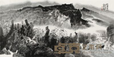 韦广寿 秋烟缭乱 镜片 70×136cm