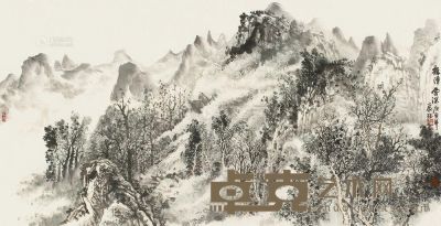 徐家珏 庚寅（2010年）作 龙潭云深 镜片 69.7×136cm