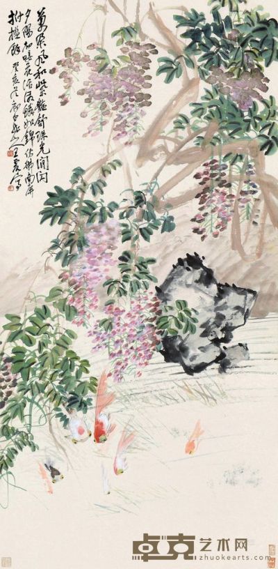 王震 癸亥（1923）年作 紫绶金章 立轴 136×67cm