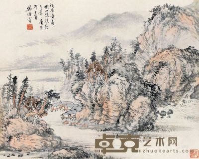 樊浩霖 庚午（1930）年作 溪居清夏 立轴 32×39.5cm