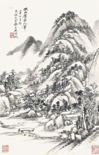 吴湖帆 壬申（1932）年作 秋山幽居 立轴