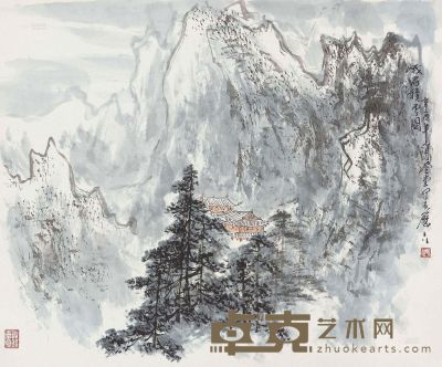 张登堂 1981年作 峨嵋积雪图 镜心 37.5×45cm