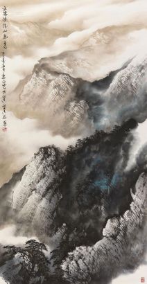 全惠民 2012年作 云雾缭绕山色秀 镜心