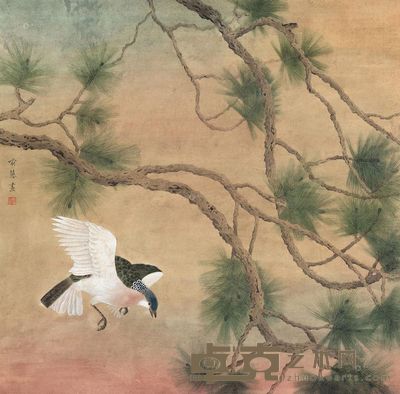 喻慧 花鸟 立轴 63.5×64cm