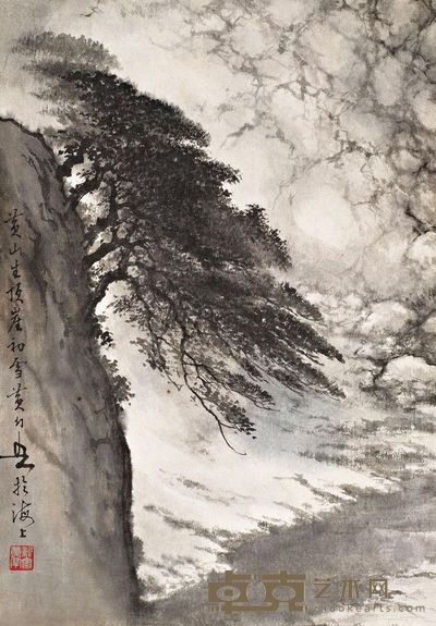 黄幻吾 黄山初雪 镜心 32×22.5cm