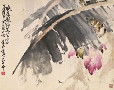 赵少昂 壬午（1942）年作 晓来微雨蕉花紫 立轴