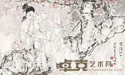 杨善深 癸酉(1993)年作 罗浮仙女 镜心 34.4×57cm