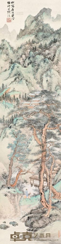 溥佺 青山佳兴 镜心 128.5×32cm