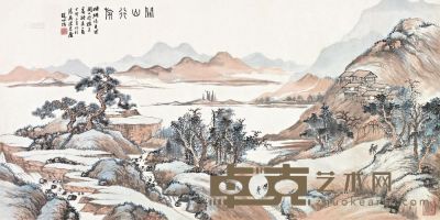赵叔孺 丁卯（1927）年作 关山行旅 镜心 51.8×103.8cm