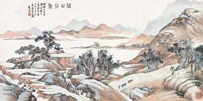 赵叔孺 丁卯（1927）年作 关山行旅 镜心