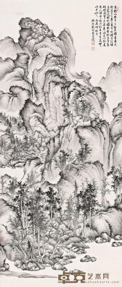 殷梓湘 丙辰（1976）年作 青卞隐居 立轴 143.8×61.5cm