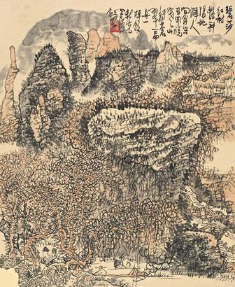 黄秋园 苍翠扁舟 立轴