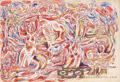 毛旭辉 1985年作 红土之母·快乐 30.5×44cm