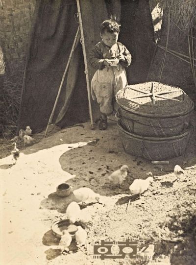 胡伯翔 约1930年代初作 民以食为天 34.5×25.8cm；50×37cm