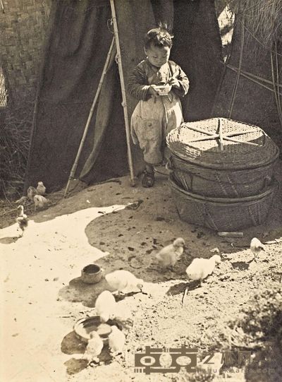 胡伯翔 约1930年代初作 民以食为天 34.5×25.8cm;50×37cm