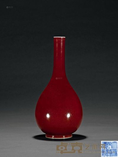 清乾隆 霁红釉胆瓶 高32.1cm