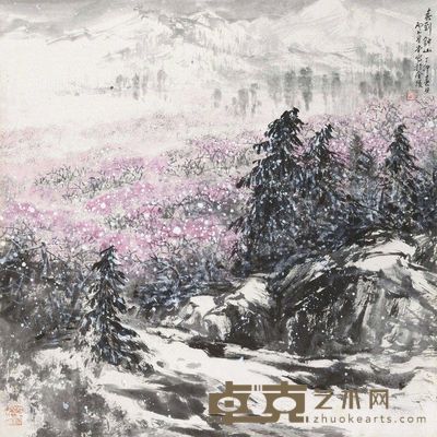 卢星堂 春到钟山 立轴 68×68cm