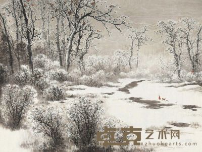 卢星堂 雪霁 镜心 73×96.5cm
