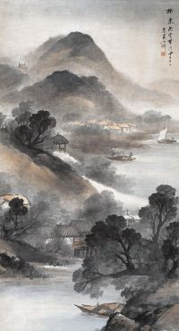 吴石僊 1894年作 风雨归帆 立轴