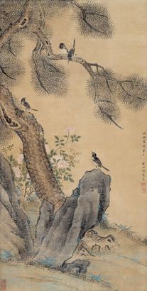 阙岚 花鸟 立轴