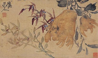 李鱓 佛手兰花 立轴