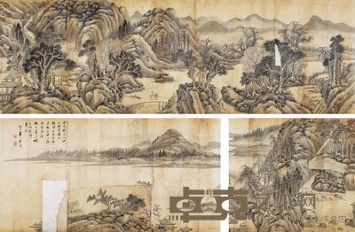 袁沛 1826年作 山水 卷 52×476cm