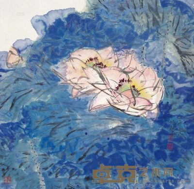 郭怡孮 1992年作 荷花 镜心 67×68.5cm