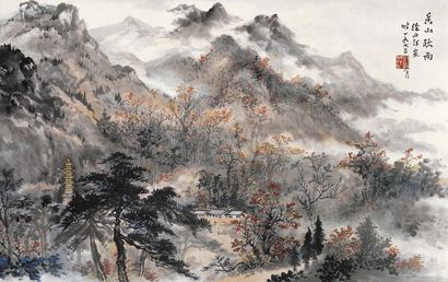 徐北汀 1973年作 香山秋雨 立轴