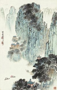 钱松嵒 桂林山水 镜心