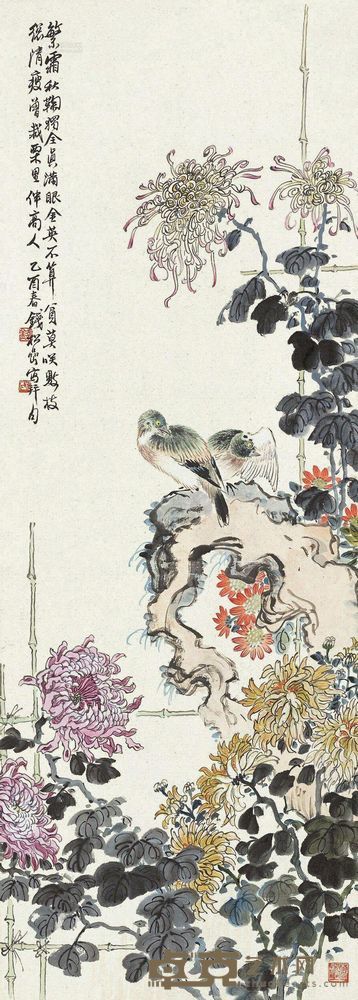 钱松嵒 繁霜图 镜心 106×38cm