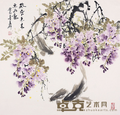 王纤 紫气东来 67×69cm