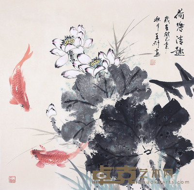 王纤 荷塘情趣 69×71cm