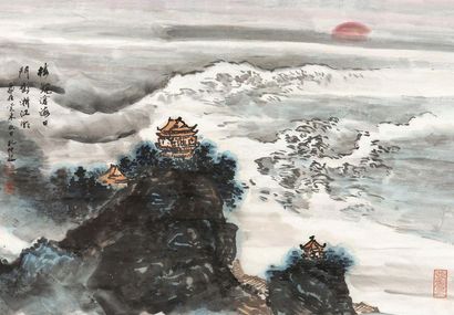 孔仲起 癸巳（2013）年作 云颠观海 镜片