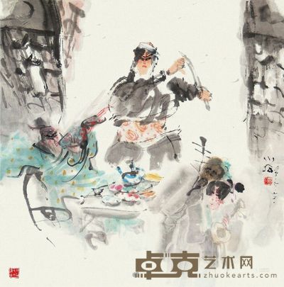 傅小石 武松 68×68cm