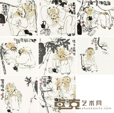 王孟奇 人物小品 34×35cm×8