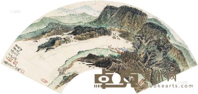 薛亮 溪山垂钓图 54.5×18.5cm