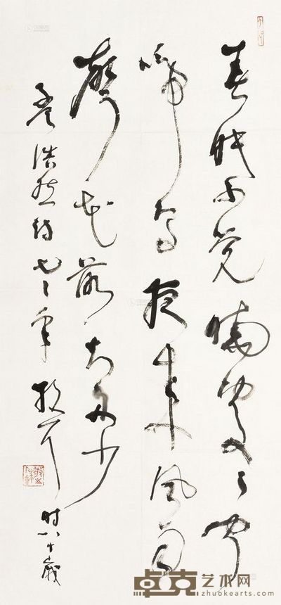 林散之 1978年作 草书 镜心 73×35cm