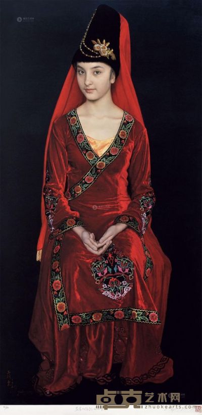 王沂东 2012年作 盛装维吾尔族姑娘 125×62.5cm