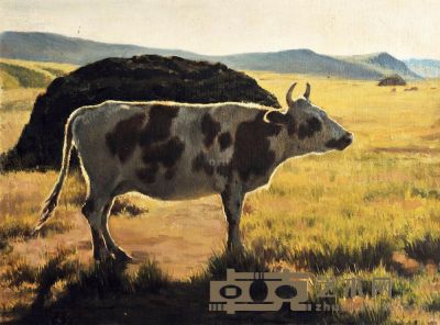 张义波 草原的牛 27×34cm