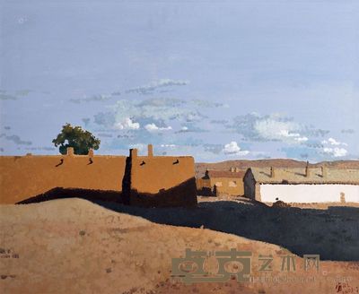 陈宜明 2003年作 高原民屋 53×64cm