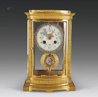 欧洲钟表（1890）黄珐琅四明钟