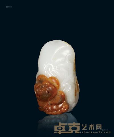 吴灶发 白玉连年有余把件 高9.2cm